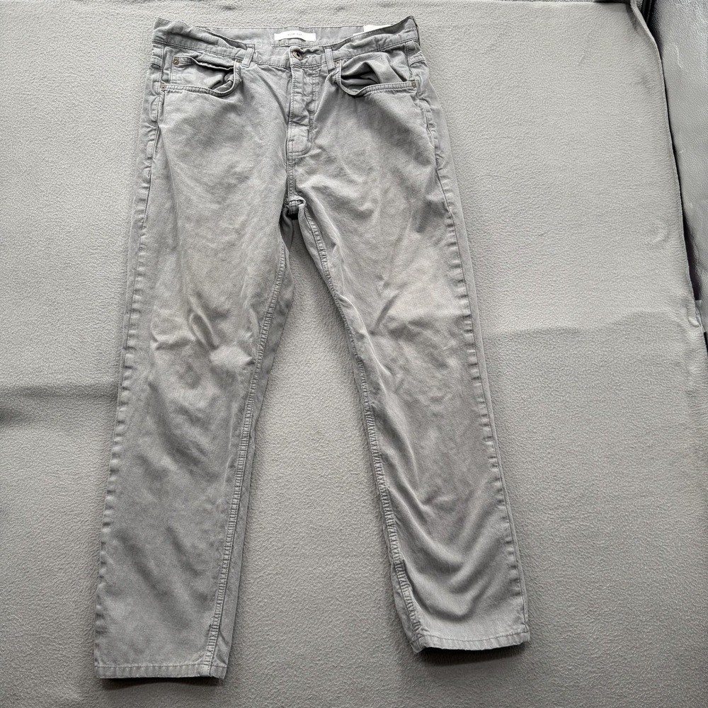 Billy Reid Pants Mens 33x30 (Fits 32/28) Gray Slim Cut Corduroy Straight Casual.